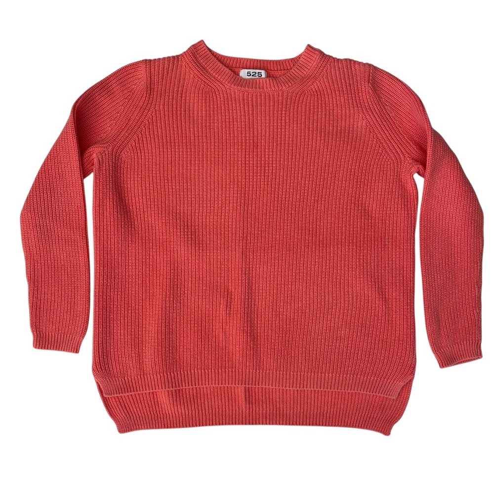525 America 100% Cotton Sweater in Coral: Size XS